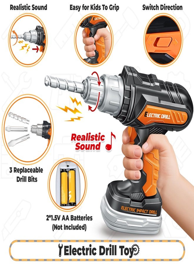 spring flower SpringFlower 51Pcs Kids Tool Set with Toy Chainsaw& Electronic Drill Toy, Toddler Tool Set, Construction Toys Tool for Kids age3,4,5,6,7,8, Tool Kit Toy for Christmas Birthday Gifts - Image 3